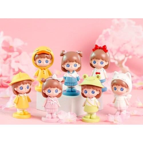 New sugar school blind box hand-made cartoon cute girl creative resin crafts student cake home decoration ornaments