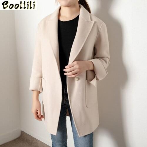 Boollili Spring Autumn Coat Women Clothes 2020 Korean Fashion Double-sided Wool Jacket Women Woolen Overcoat Manteau Femme