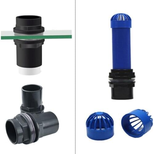 Waterproof Black Straight Tube Pipe Aquarium Inlet Outlet Fitting Head Water Pipe Fitting Connector 20/25/32/40/50mm