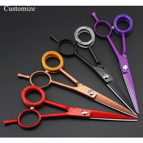 Customize logo upscale japan 440c steel 5.5 inch hair salon scissors cutting barber makas haircut shears hairdressing scissors