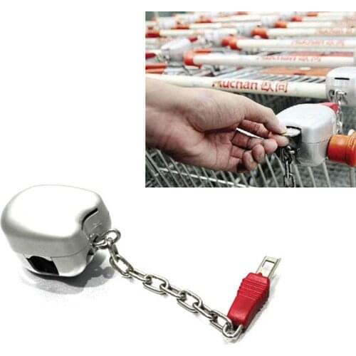 Supermarket shopping cart coin lock