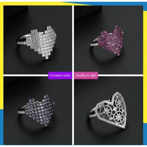New lip love diamond trendy personality ring ring Korean wave ins retro temperament women can wear brand jewelry