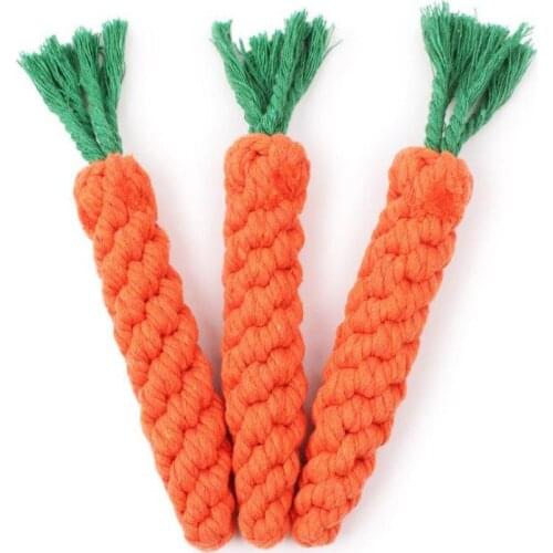 1PC Carrot Pet Dog Toy 24cm Long Braided Cotton Rope Puppy Chew Toys 2021 Hot Fashion Pet Funny Playing Toy Chew Teeth Cleaning