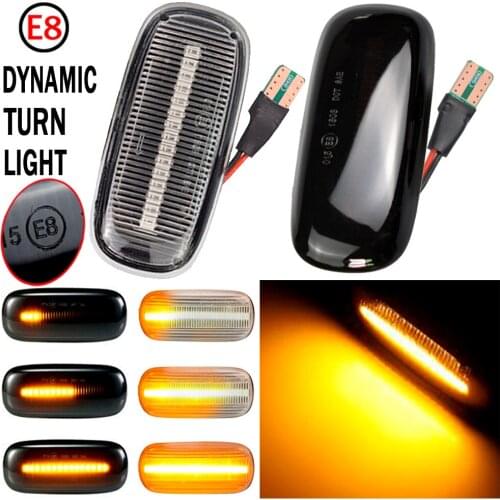 Car Flashing 2Pcs Flowing Car Side Marker Light For Audi A3 S3 A8 D2 TT 8N Blinker Amber Smoke LED Dynamic Turn Signal Lamp
