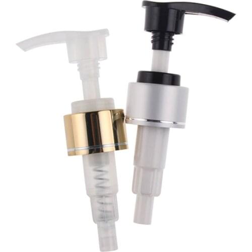 24 410 Closure Non Spill Lotion Pump With Gold Aluminum Collar For Bottle Container Metal Liquid Soap Pump Cosmetic Dispenser