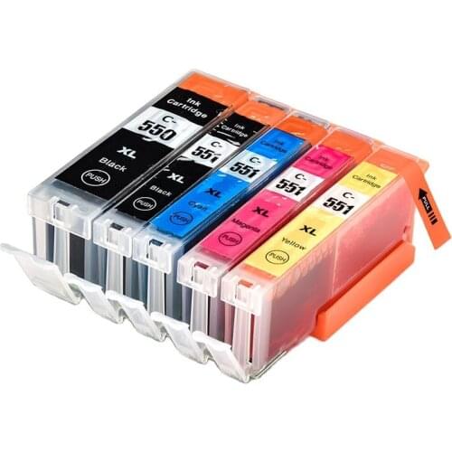 6 of each Color Compatible For Cartridges CLI-551 PGI-550 PIXMA iP7250 iX6850 MG5450 MG5550 MG5650 MG6450 MG6650 MX725 MX925