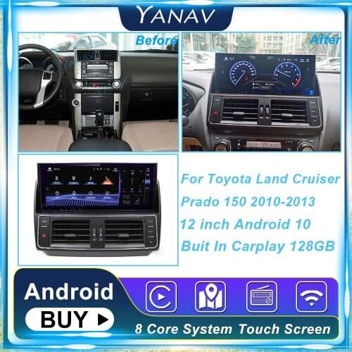 For TOYOTA Land Cruiser Prado 150 2010 - 2013 Android Car Radio Stereo Autoradio 2din GPS Navigation Multimedia Video DVD Player
