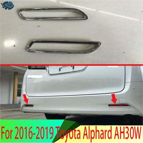 For 2016-2019 Toyota Alphard AH30W Car Accessories ABS Chrome Rear Reflector Fog Light Lamp Cover Trim