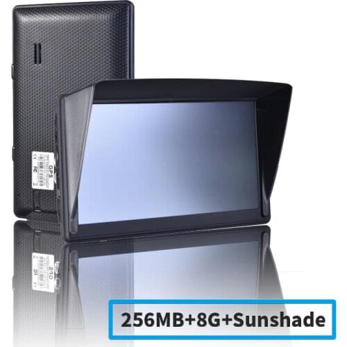 7" HD Car GPS Navigation FM 8G+256MBRAM+Sunshade Bluetooth AVIN latest Europe Map Sat nav Truck gps navigators automobile