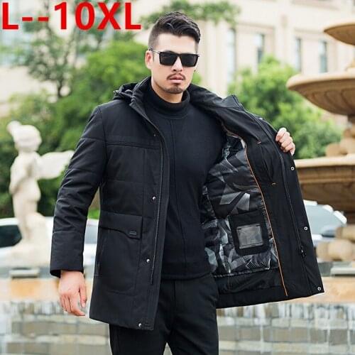 Plus size 10XL 8XL 6XL 5XL 2020 new down jacket for men brand clothing long winter thick warm duck down jacket male top quality