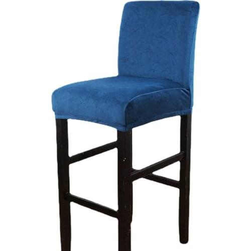 Velvet Fabric Bar Chair Cover Stretch Washable Elastic Seat Covers Slipcovers for Banquet Hotel Office Kitchen