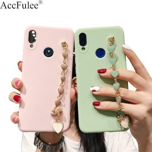 Candy Colors Cover With Bracelet for Huawei P40 Lite E P30 Pro P20 P10 Selfie P9 Plus P8 Lite 2017 P Smart Z Solid Soft TPU Case