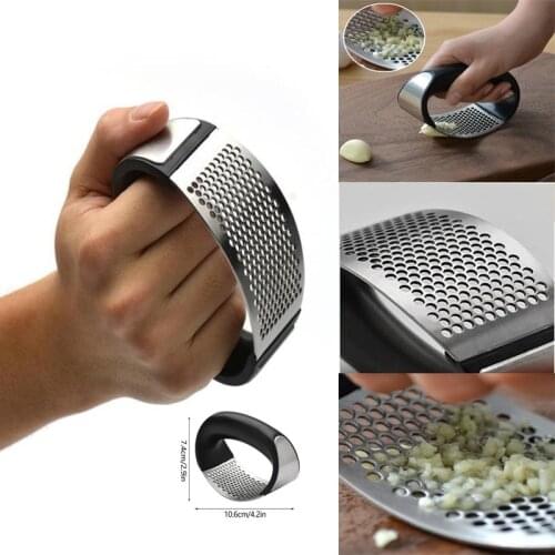 Home Kitchen Mincer Tool Stainless Steel Garlic Press Crusher Squeezer Masher