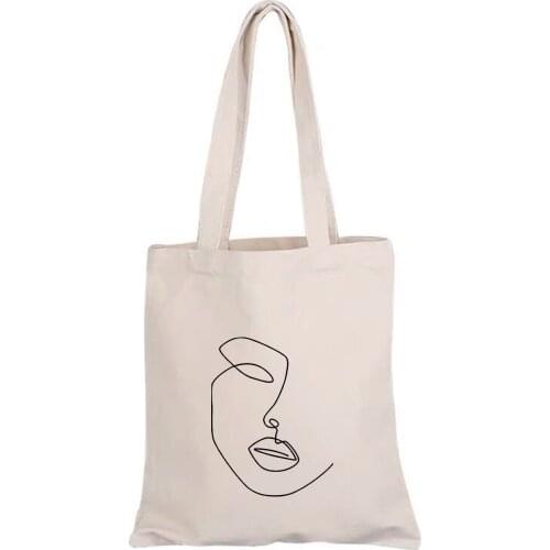 Aesthetic Womens Canvas Bag Cartoon Girls Printing Shopping Bags Female Large Shoulder Tote Bag Eco Reusable Ladies Handbags