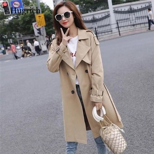 Hugrich Women's Double Breasted Trench Coats