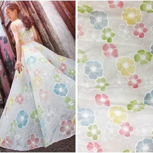 LASUI 1 y=1 lot new 2018 Pretty summer Comfortable cotton Color embroidery fabric DIY dress, pajamas, childrens clothing M0032