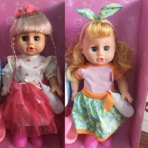 Cute baby doll full vinyl can talk pee blink eyes bebe reborn bonecas princess children toy dolls gift set