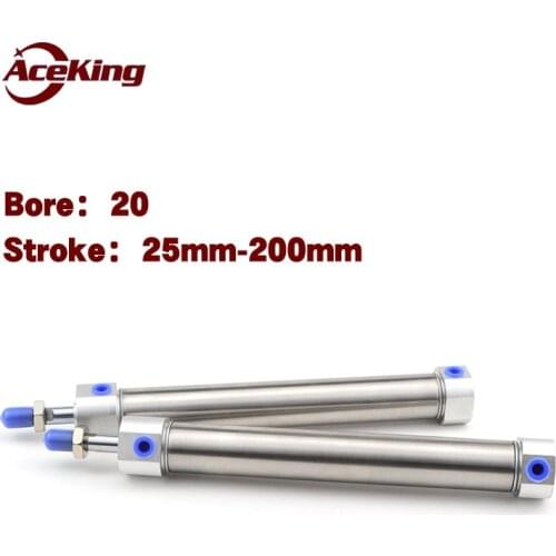 Stainless steel mini cylinder MG20-25/50/75/100/150/200/250/300 - S - FA MG20-25 MG20-50 MG20-75 MG20-100 MG20-125 MG20-150