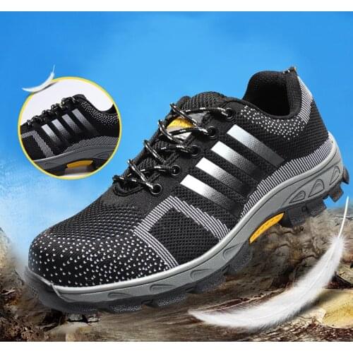 Indestructible Men Work Shoes Safety Steel Toe Anti-Smashing Shoes Casual Breathable Sneakers Boots Mens Construction Shoe