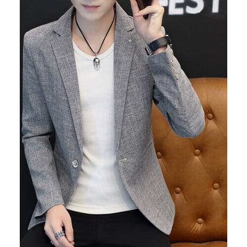 2021 spring and autumn new small suit male Korean version slim single west young students casual solid color suit jacket mens j