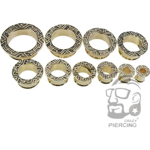 New Style Spiral Brass Flesh Ear Tunnel Plug Gauge Ear Stretcher Expander Body Piercing Jewelry ,1 Pair 6mm to 25mm