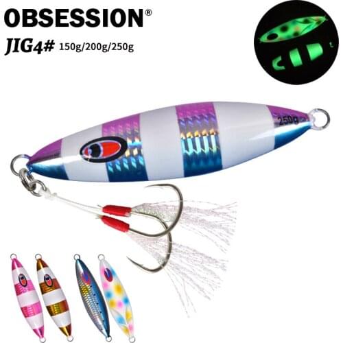 Luminous Metal Jigs 150g 200g 250g Boat Slow jigging lure Freshwater Saltwater Fishing lure Glow Hard Bait Sea Fishing Tackle