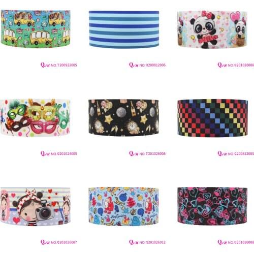 Q&N Ribbon 22mm~75mm Santa Claus Christmas Printed Grosgrain Ribbon Accessories DIY Material For Hair Tie Free Shipping