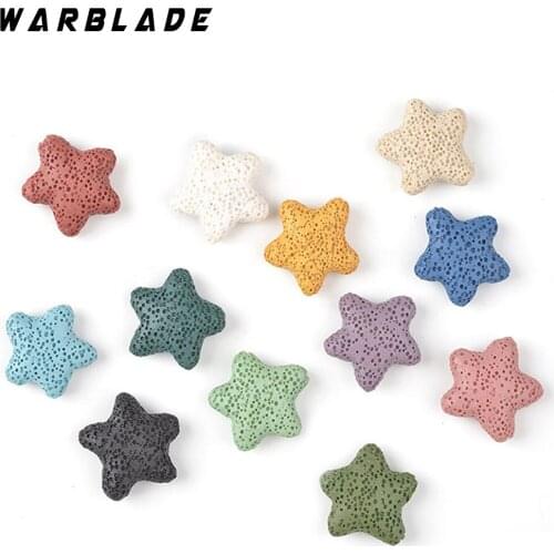 Multi Color Natural Lava Beads Star Shape Volcanic Rock Stone Loose Beads For DIY Necklace Bracelets Earring Jewelry Making WBL