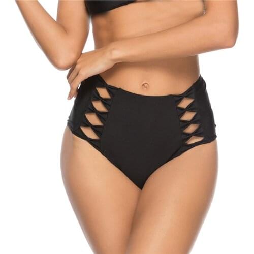 Sexy Women Brazilian Swim Bikini Shorts High Waist Swimwear Bottoms Mujer Hollow Female Swimsuit Ladies Briefs Beachwear Bathing