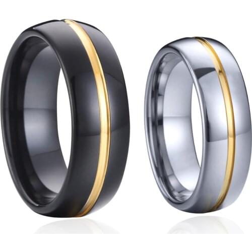 Marriage Alliances wedding band tungsten carbide rings for men and women couples jewelry black gold color