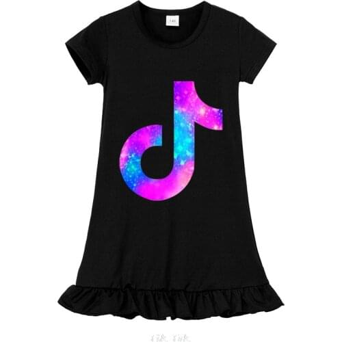 Tik Tok Baby Girls Dress Kids Cartoon Tik Tok Dress For Girls Sleeveless Children Dresses Clothes for Girls