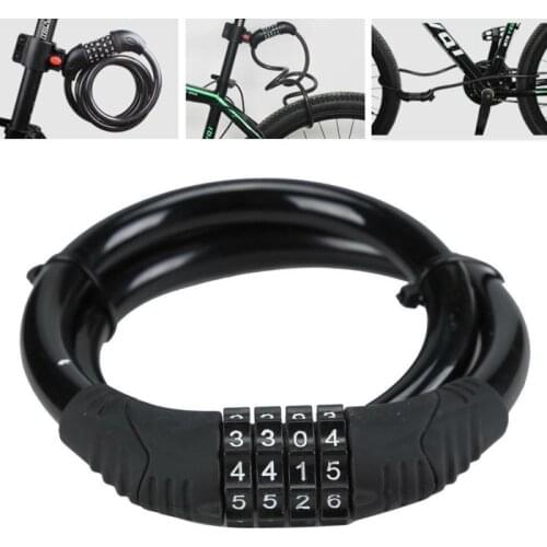Bike Lock Combination Number Code 12mm By 650mm Steel Anti-Theft Strong Security Bicycle Mount Bracket Chain Lock