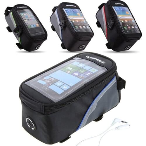 PU Material Waterproof Bicycle Bag Bike Frame Front Top Tube Bag Touch Screen for Phone MTB Moutain Road Bike Bag