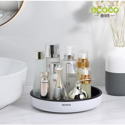 ECOCO 360 Rotating Storage Tray Box Rotating Tray Container Turntable Multifunctional Organizer Spice Rack Kitchen Shelf