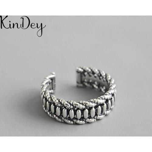 Personality Gothic Vintage Round Rings For Women Bridal Wedding Engagement Punk Resizable Antique Rings Rock Jewelry