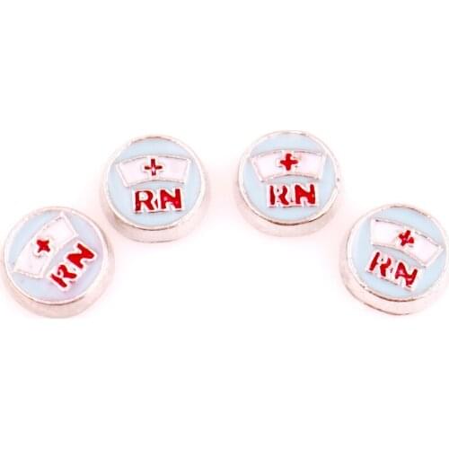 20Pcs/Lot F1052 Medical Symbol RN Floating Charms Making Glass locket Pendant Doctor Gift Jewelry