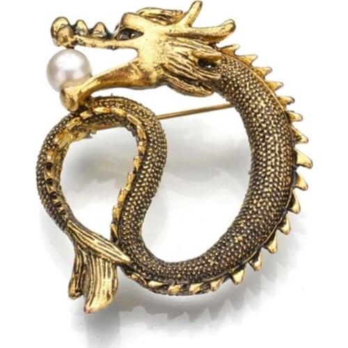 30 pieces/lot free shipping Shiny Funny Crystal Enamel Vintage Dragon Animal Brooch Pins