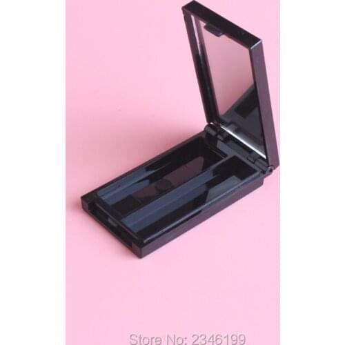 40pcs/lot Shiny Black Lipstick Compacts, 1grid Empty Eyeshadow Powder Case, DIY Empty Blush Container, DIY Lip Balm Compact
