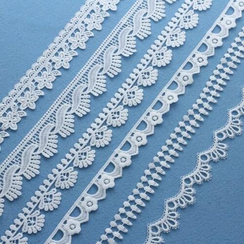 5 Yards DIY Sew Apparel Accessories White Lace Ribbon Handmade Lace Trims Wedding Dress Scrapbook Christmas Decoration