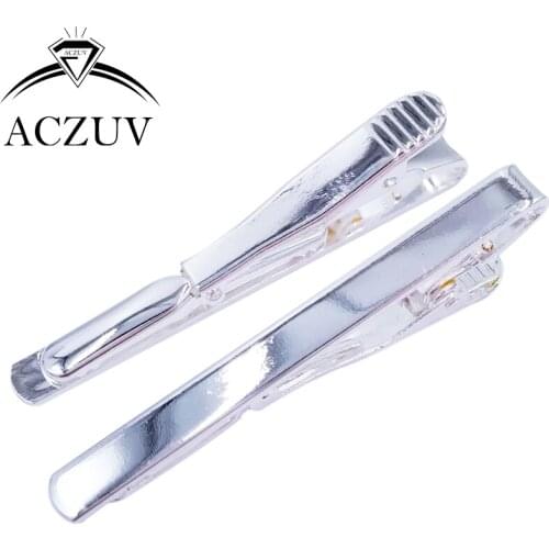 50pcs 5x55mm Copper Metal Silver Plated Tie Clips Base Backs Necktie Tie Bar TC002