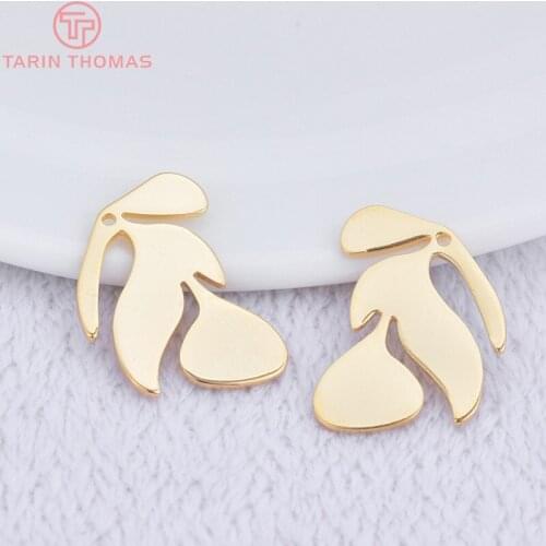10PCS 21x18MM 24k Gold Color Brass fish bone Charms Pendants High Quality Diy Accessories Jewelry Findings