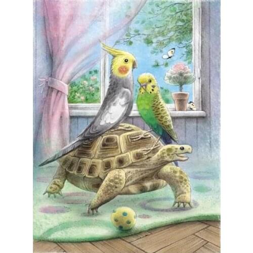 Diamond painting Turtle parrot full square/round drill animal 5D mosaic embroidery rhinestone accessories wall Home decor P553