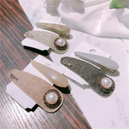 Glittering Rhinestone Pearls Hairpins Headwear for Women Girls fashion Hair Clips Barrette Tools hair Accessories Hair Ornaments