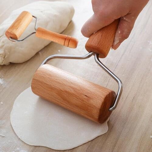 Wooden Rolling Pin Push Dough Roller Fondant Cookie Pizza Kitchen Baking Tool Pastry Pizza Noodles Fondant Bakers Kitchen Tool