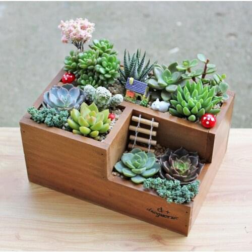 Wooden Flower Pots for Succulent Plants Nursery Garden Planter Window Box Flower Trough Pot Plants Garden Pot Trays Supplies