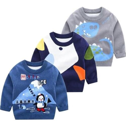 Children Clothes Winter New Warm Knitted Sweater For Kids Boys Girls Long Sleeve Cartoon Pullover Tops Casual Outwear 2-6yrs