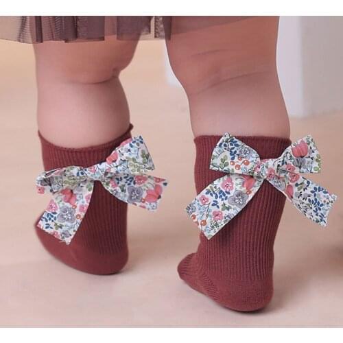 Baby Newborn Girls Solid Non-slip Sock Baby Infant Toddler Girl Floral Bow Knot Soft Cotton Warm Cute Socks 0-5Y 2020 New