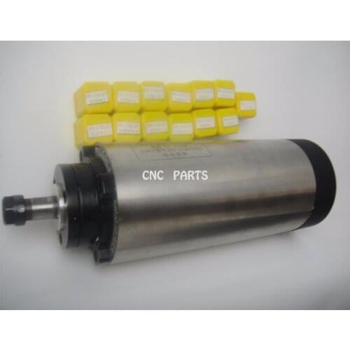 CNC milling spindle ER11 air cooling 1.5KW spindle with 4 pieces bearing + 13 pieces ER11 collet