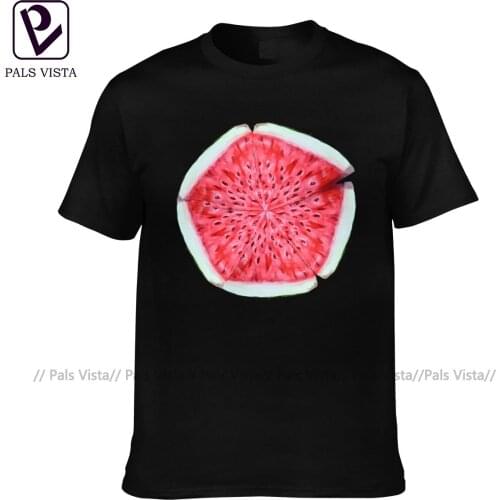 Watermelon T Shirt Male Awesome 100 Percent Cotton Print Tee Shirt Short-Sleeve Streetwear T-Shirt Oversize
