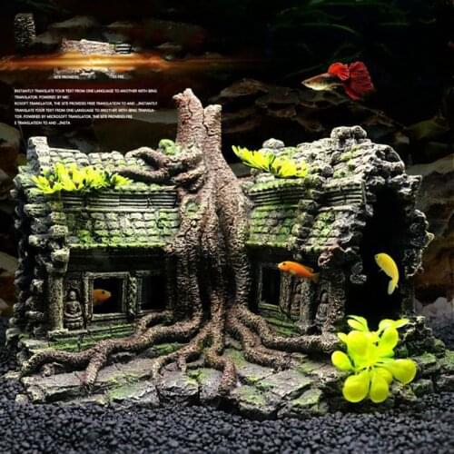 Resin Imitation Wooden Root House Ruins Aquarium Ornament Fish Tank Decoration